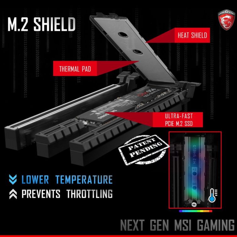 Shield, un radiateur spécial SSD M.2 sur les cartes mères MSI Gaming