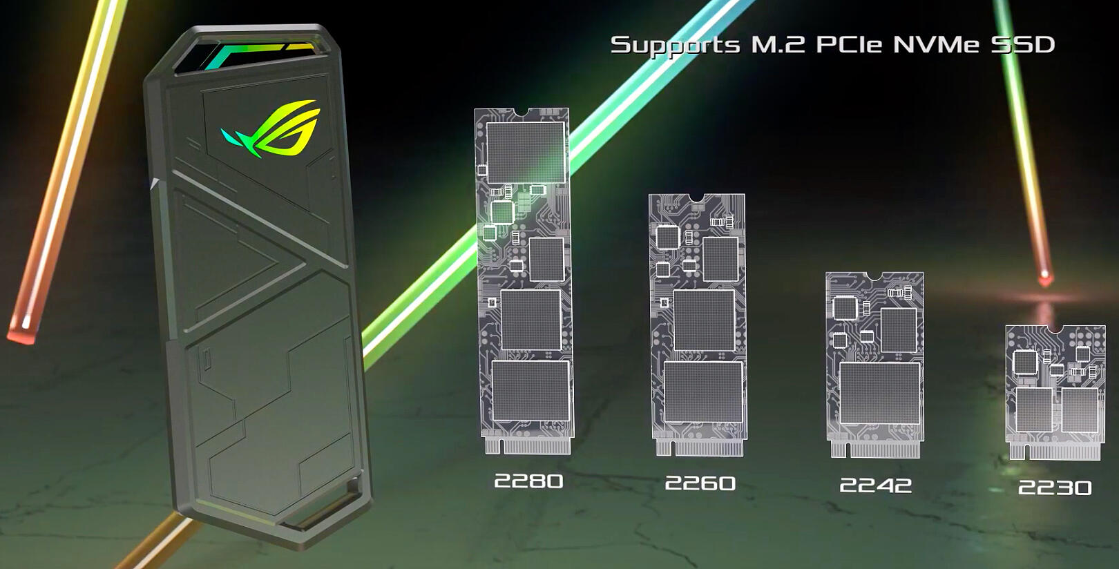 Asus présente le ROG Strix Arion, un boîtier externe en mode RGB pour SSD  M.2