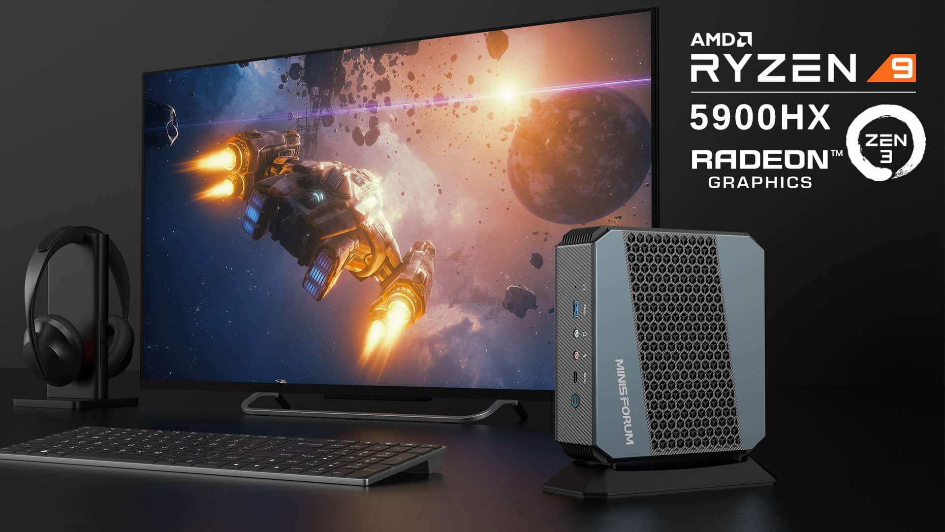 Mini PC AMD Ryzen 9 5900HX 8 cœurs 3,3 GHz avec GPU 8 cœurs