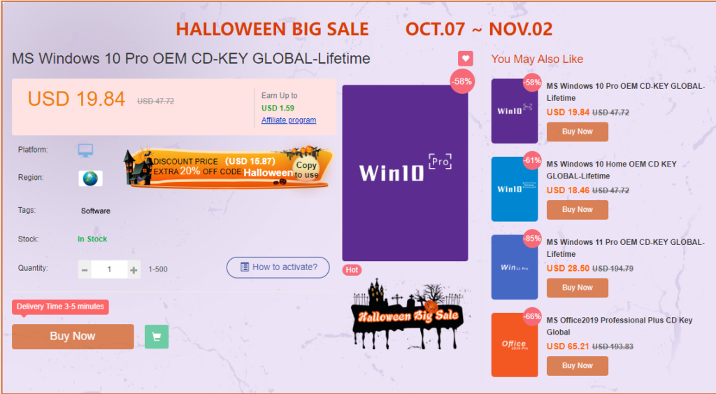 Scary-good deal: Microsoft Windows 10 only $13 in CdkeySales Halloween sale