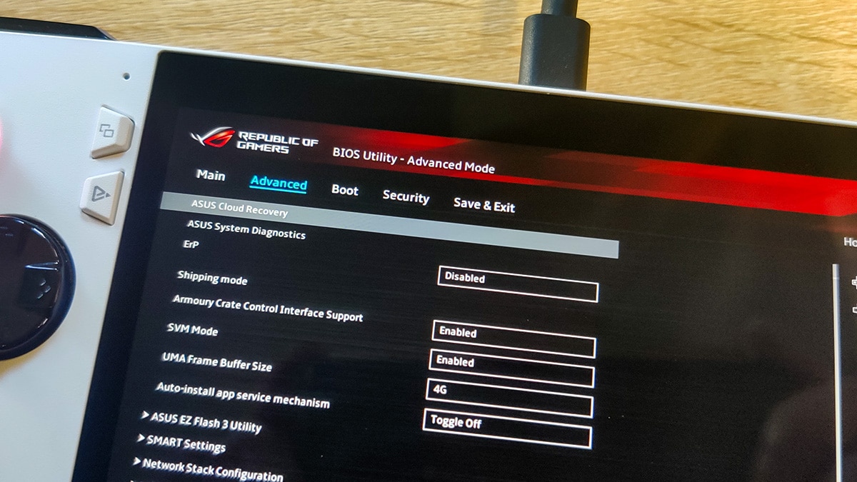 asus rog ally bios cloud recovery