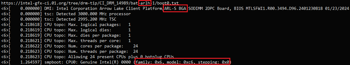 Early sample CPU intel Arrow Lake