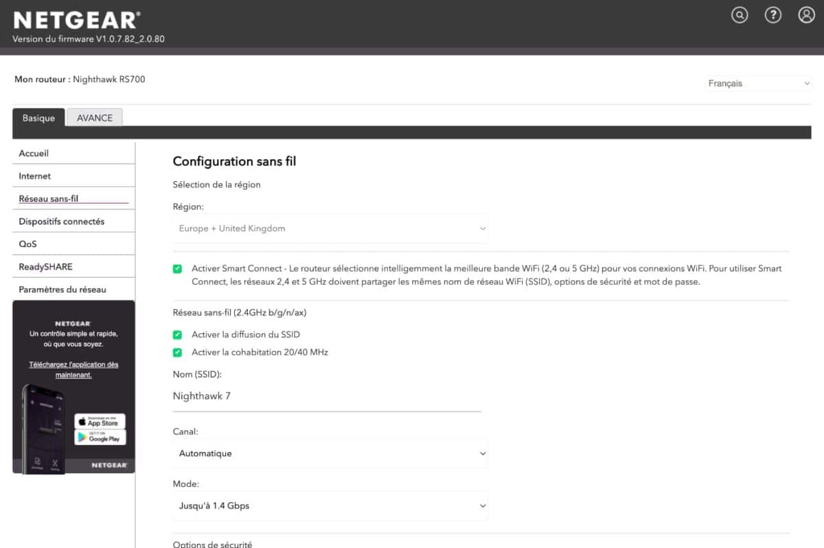 Netgear Nighthawk RS700S configuration