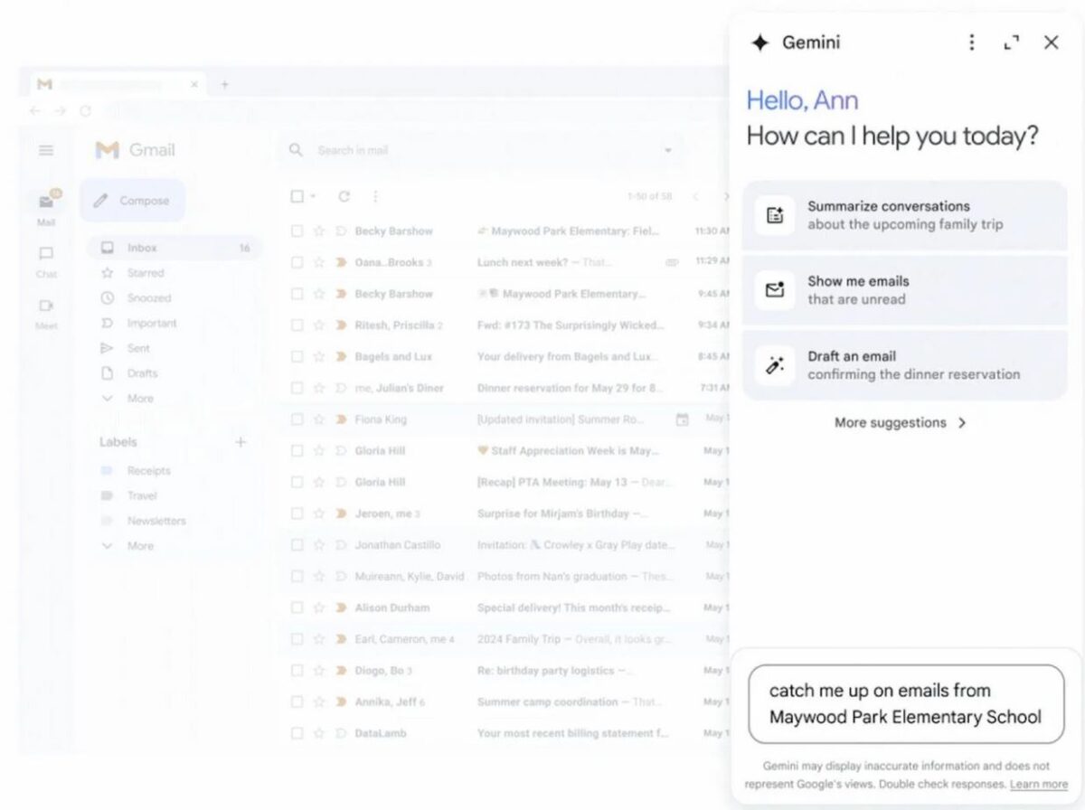 Gmail intègre Gemini abonnement