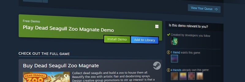 Steam màj démo