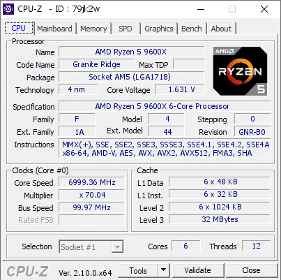 Record OC Ryzen 5 9600X 7GHz