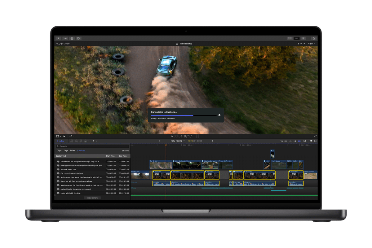 transcription automatique des sous-titres dans final cut pro 11