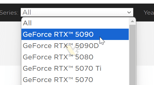 différents modèles de rtx 50