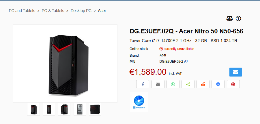 pc gamers acer avec rtx 5060